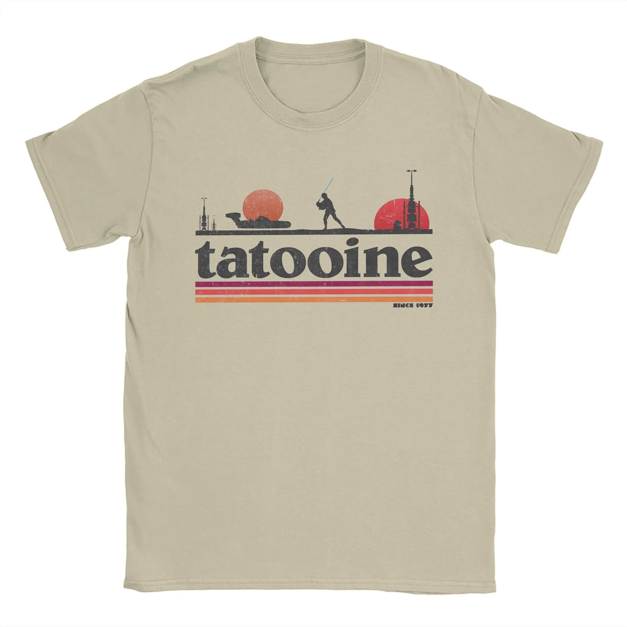 Casual Planet Sky Tatooine T-Shirts for Men Crewneck Cotton T Shirt  Short Sleeve Tee Shirt Classic Clothes