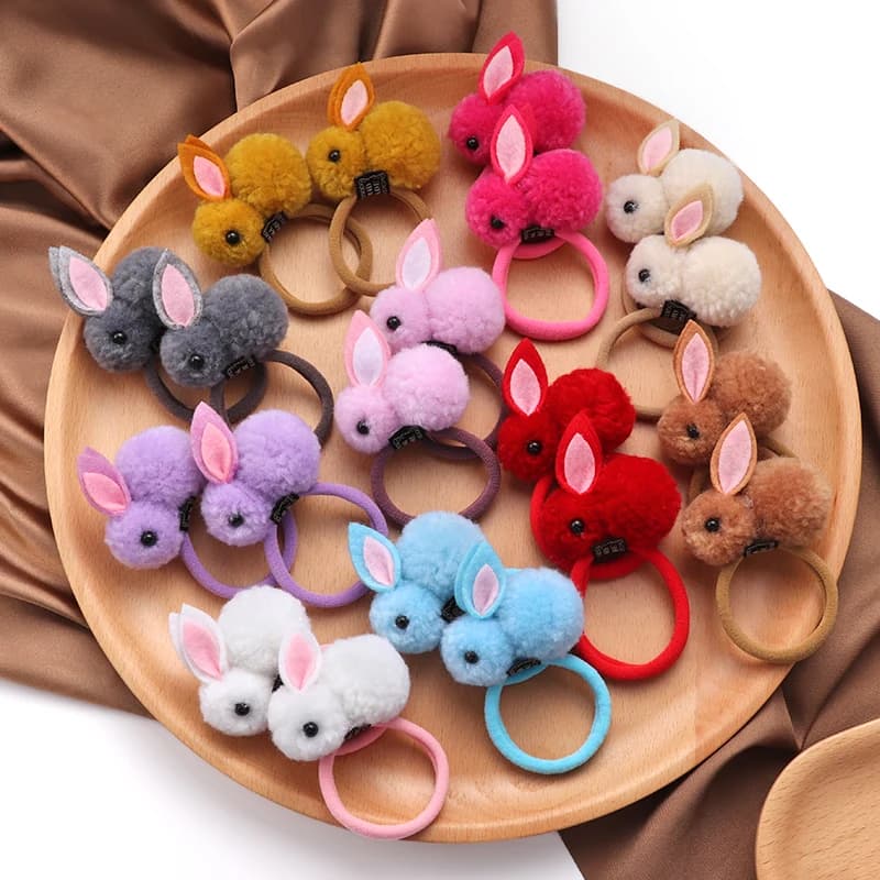 2Pcs New Cartoon Animals Hair bands Girls Nylon Elastic Rubber Band Hair Ring Headbands Cute Kids Headwear Hair accessories Gift