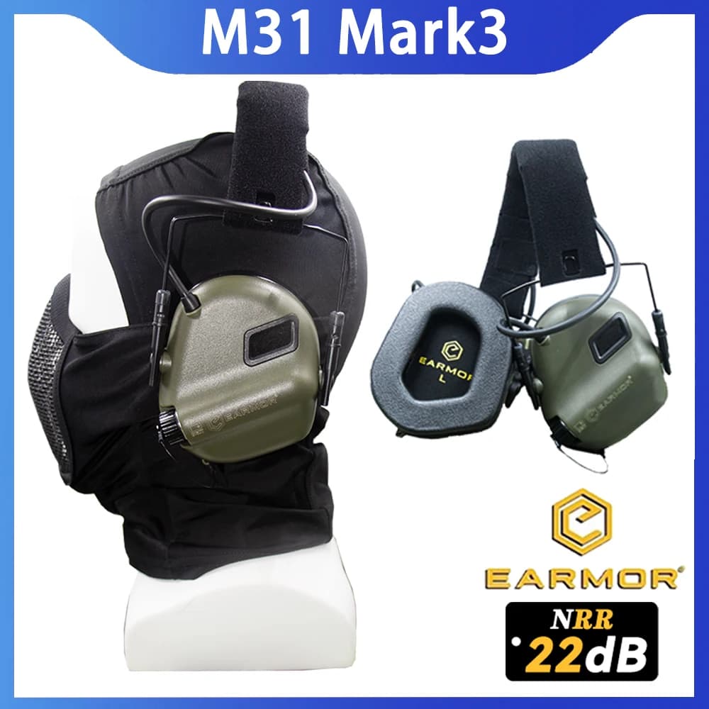 EARMOR M31-Mark3 Electronic Tactical Communication noise cancelling Headset/outdoor hunting shooting Hearing Protector Headset