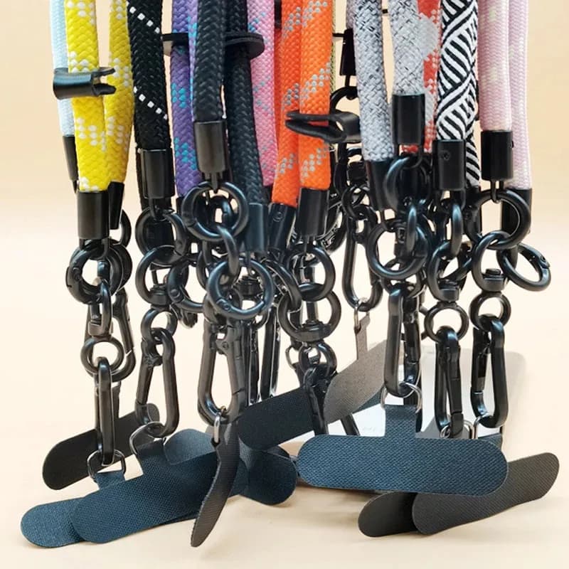 150CM Length Phone Lanyard Adjustable Detachable Neck Cord Outdoor Universal Crossbody Strap Card Clip for Mobile Phone Case