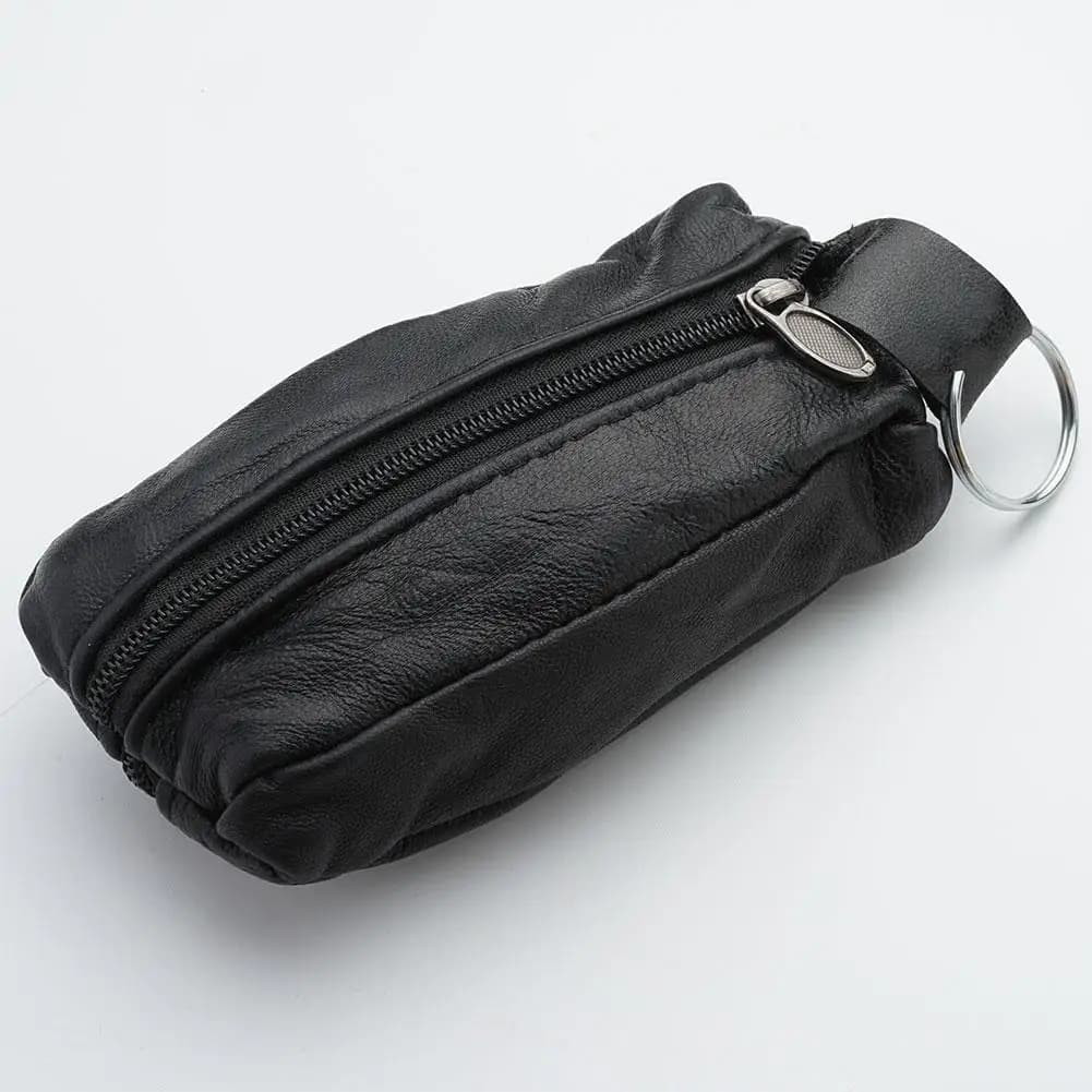 Genuine Leather Keychain Change Bag For Men Women Fashion Clutch Key Holder Organizer Mini Coin Purse Coin Change Storage Bag
