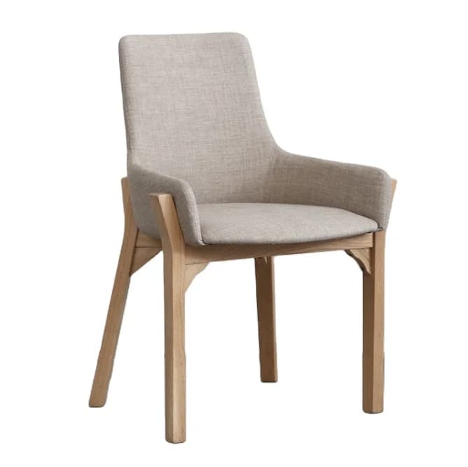 Solid wood Japanese style minimalist modern coffee chair in natural wood color