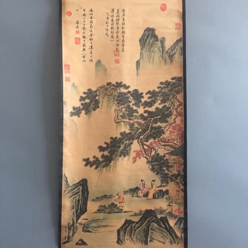 Antique Miscellaneous Factory Wholesale Calligraphy and Painting Middle Hall Painting Distressed Antique Office Living Room Figu