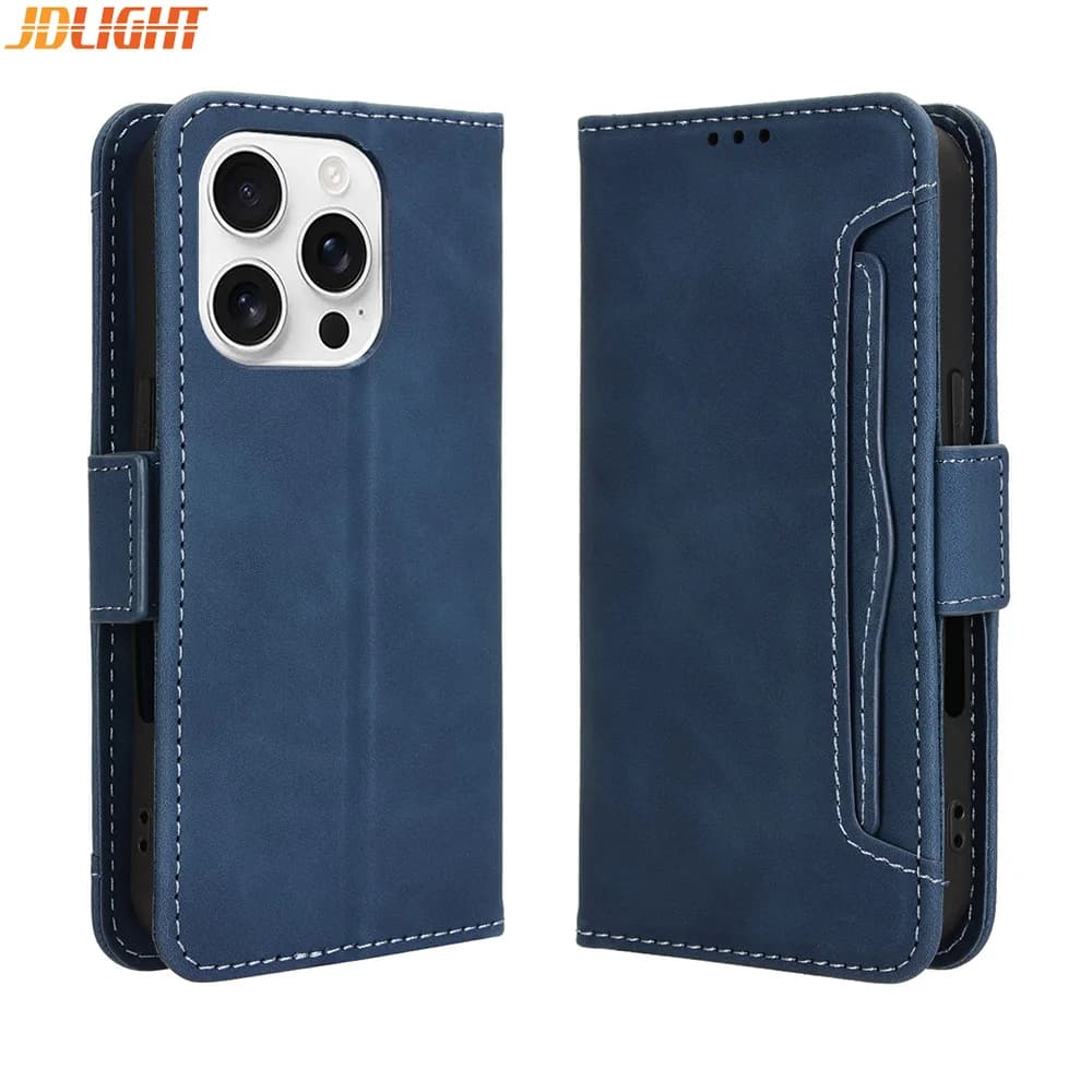 Wallet Cases For iPhone 16 / 16 Pro / 16 Pro Max / 16 Plus Leather Case, Magnetic Closure Book Flip Cover, Mobile Phone Bags