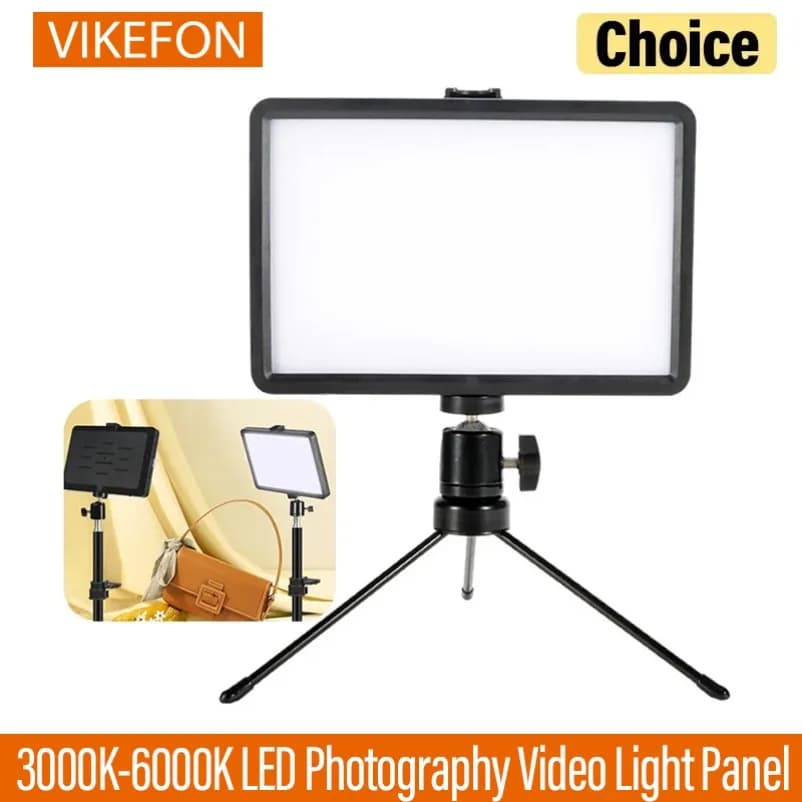 VIKEFON 3000K-6000K LED Photography Video Light Panel Lighting Photo Studio Lamp Kit For Shoot Live Streaming Youbube RGB Filter
