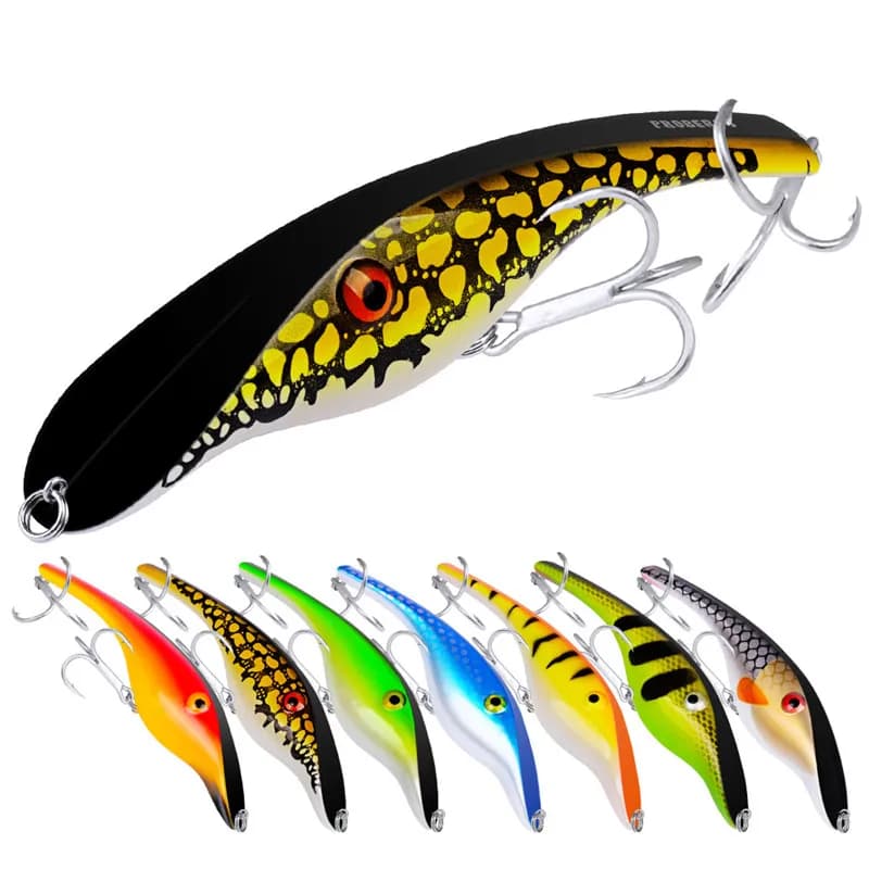 1Pcs High Quality Pencil Bait 15cm/42g 8 Colors Hard Fishing lure Crankbait Sea Bass Pike Topwater 3D Eyes Plastic Wobbler