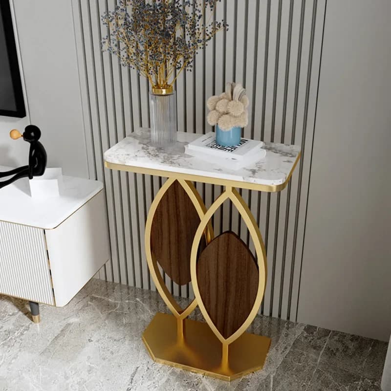 Italian Light Luxury Rock Plate Flower Shelf Simple Living Room Art Flower Table TV Cabinet Beside The Creative Porch Table