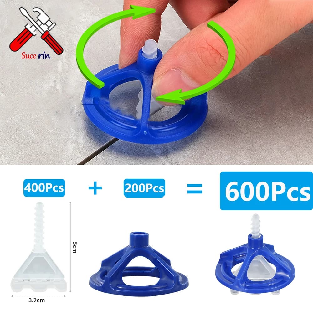 50-600Pcs Top Spiral Ceramic Tile Leveling System Clips Spacers Straps Wadge for Tile Laying Wall Floor Fixing Construction Tool
