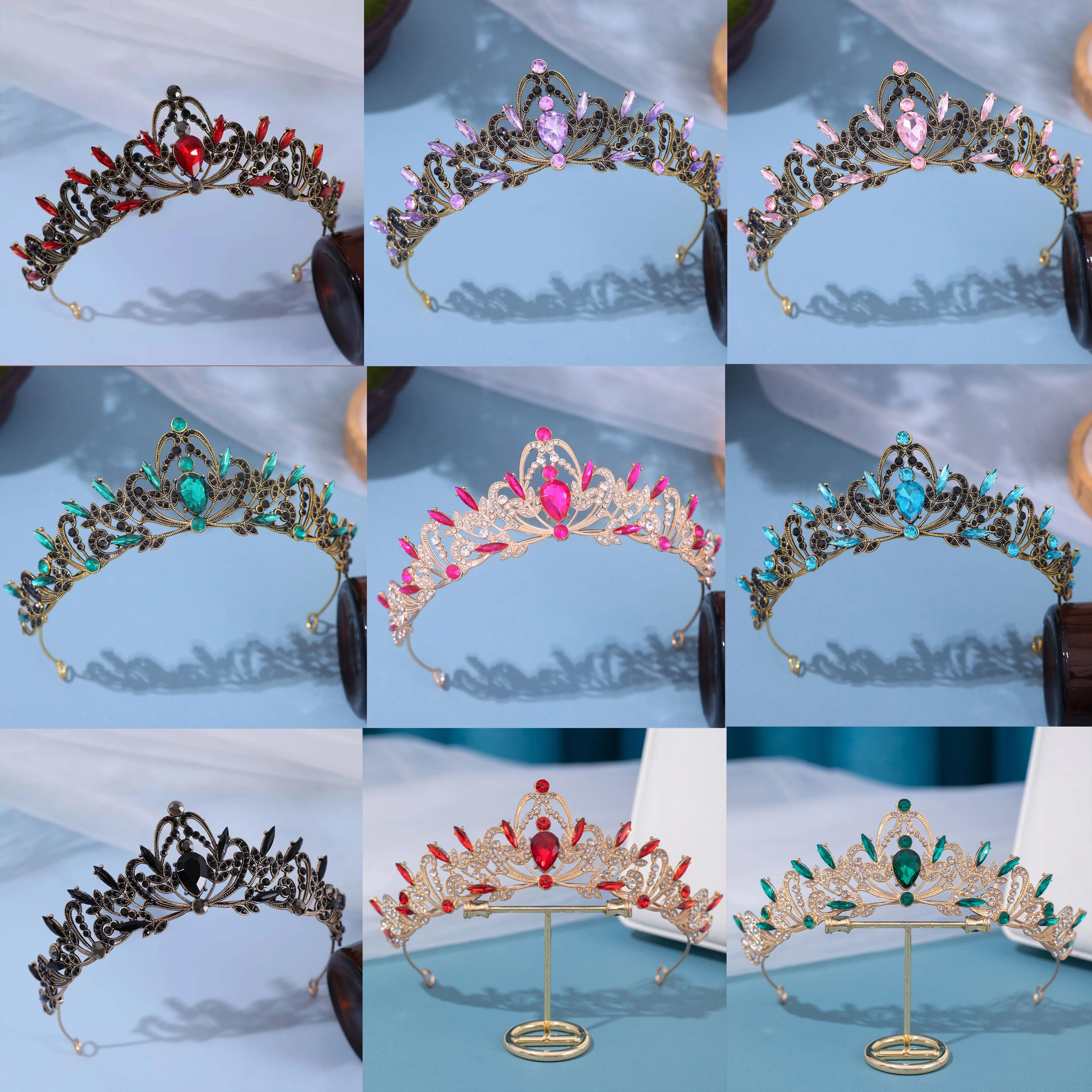 New Simple Women Headpiece Wedding Hair Accessories Bridal Rhinestone Crystal Tiaras Crowns