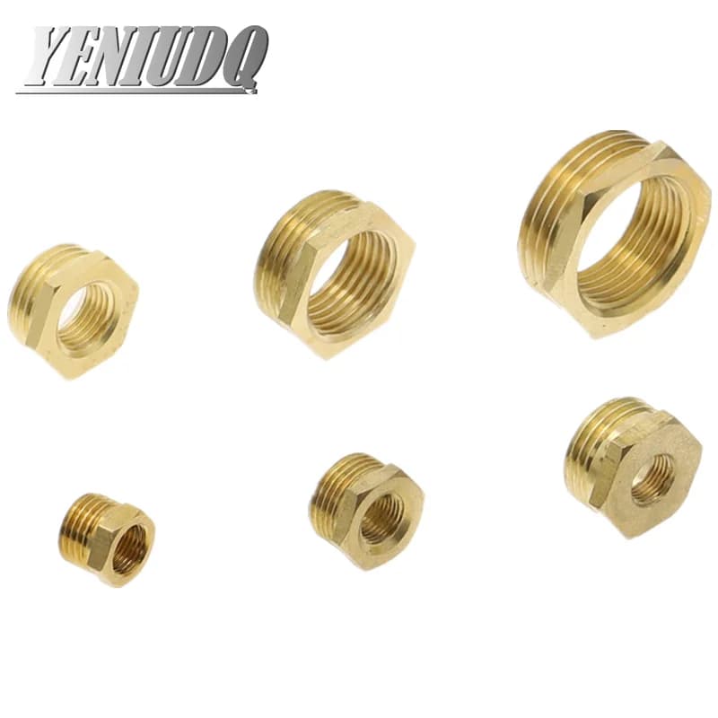 Brass Adapter Fitting BSP Reducing Hexagon Bush Bushing Male to Female Connector Fuel Water Gas Oil 1/8" 1/4" 3/8" 1/2" 3/4" 1"