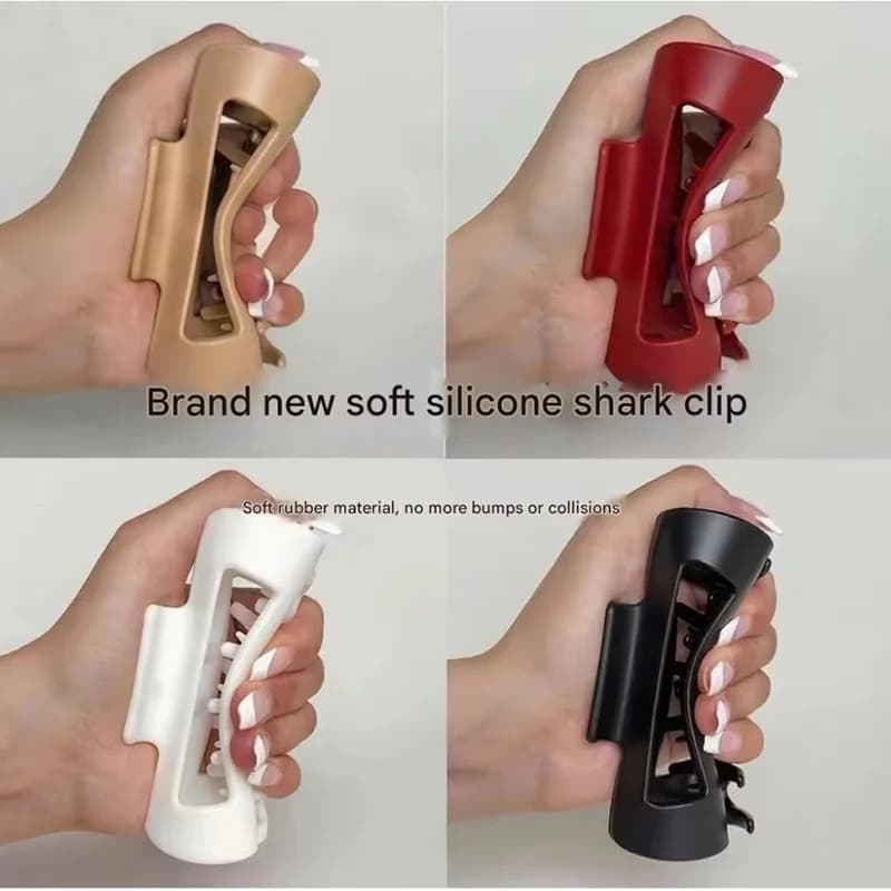 2025 New Soft Silicone Hair Claw Clips for Women Non Fragile Bendable Shark Clip Anti Drop Hairpin Headgear Does Not Hurt Hair
