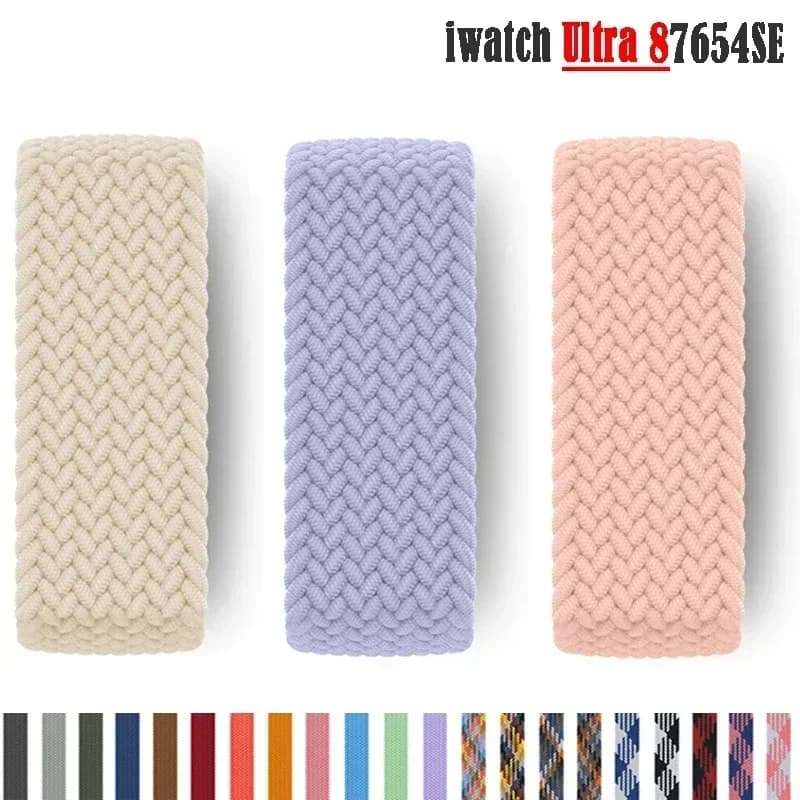 Braided Solo Loop Strap For Apple Watch Band Nylon 49mm 45 44 41 40 38mm 42mm Correa Bracelet iwatch Series 9 8 7 5 SE 6 Ultra 2