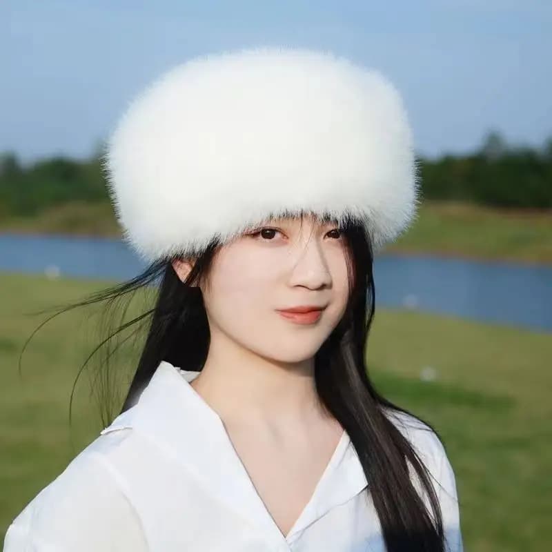 2024 New Fashion Women Winter Hat bucket hat Faux Fur Plush Russian Hat Warm Trooper Trapper Cap Beanies