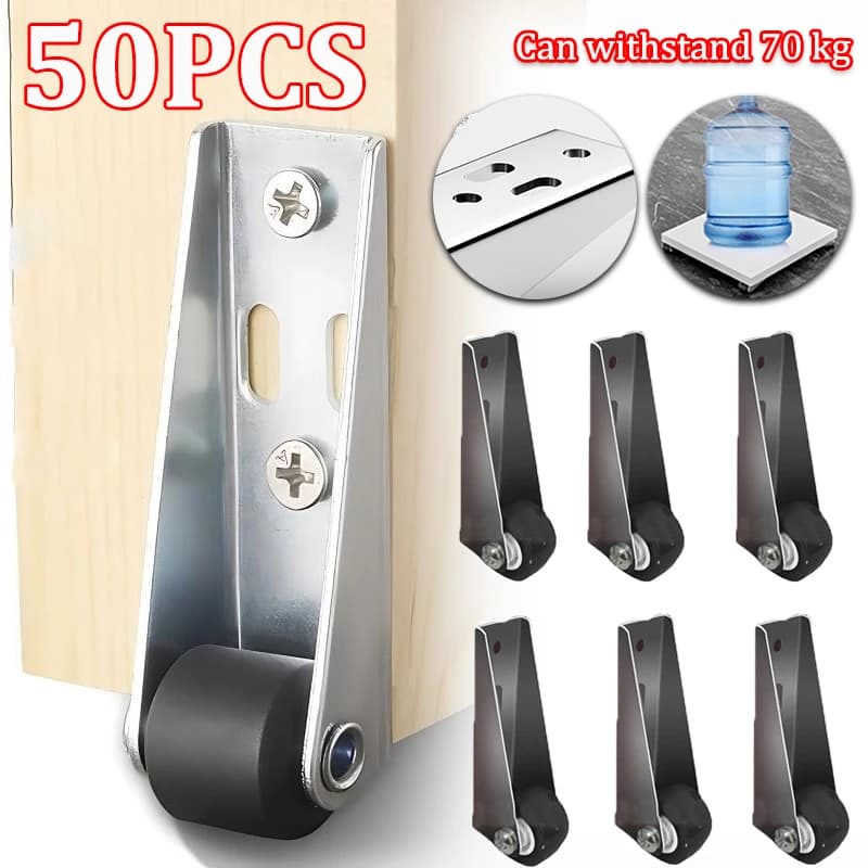 Caster Wheels Long Bracket Swivel Casters Side Mount Casters Furniture Wheels Smooth & Quiet Rolling Casters For Furniture