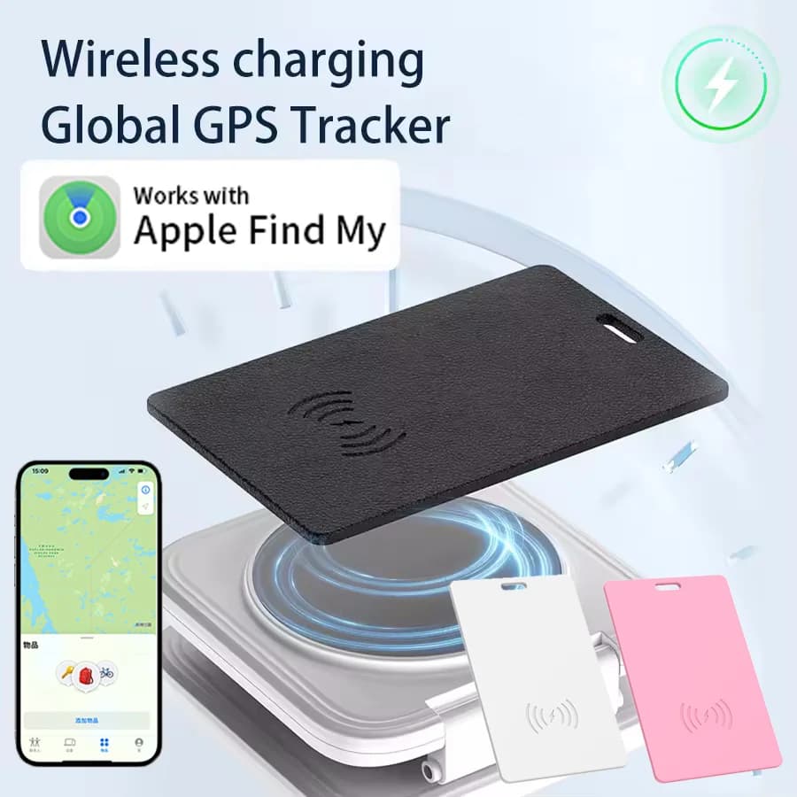Ultra Slim Tracking Card Wallet Anti-Loss Gps Tracker Smart Location Tag for Iphone Find My App Wireless Charge Ipx6 Waterproof