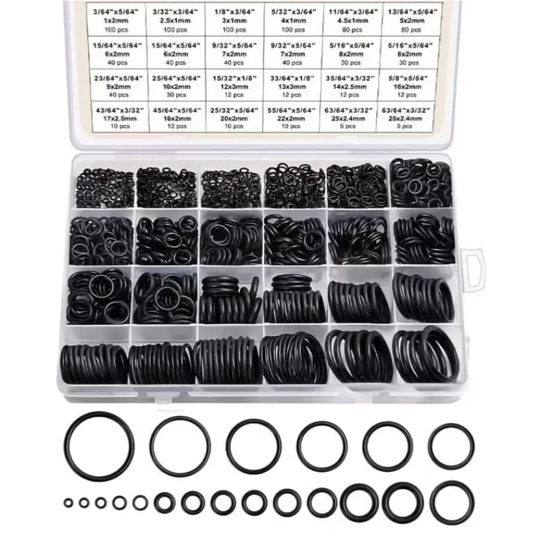 990pcs Nitrile Rubber O-Ring Kit - Assorted Washers & Gaskets for Pressure Washers Plumbing & Sealing Applications
