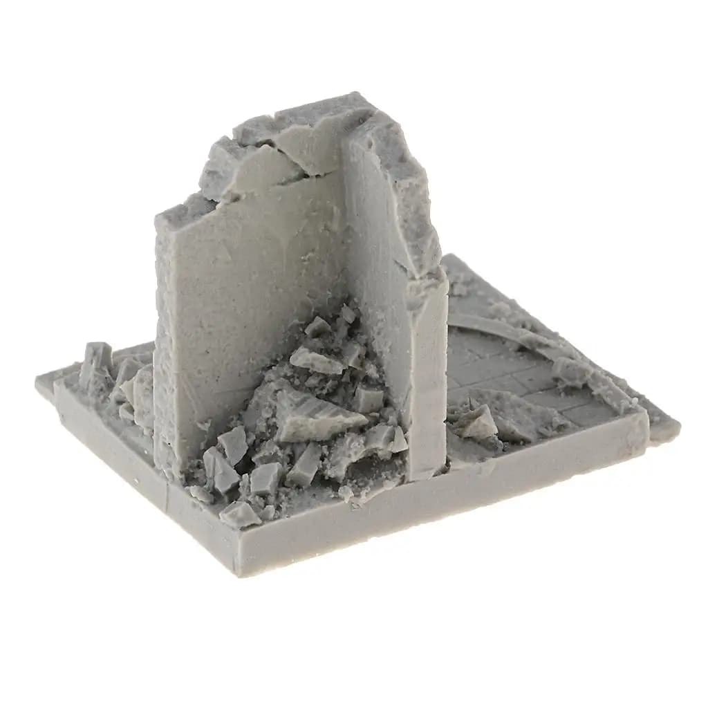 Unpainted Wall Ruins Model :35 Scale Miniature Landscape DIY