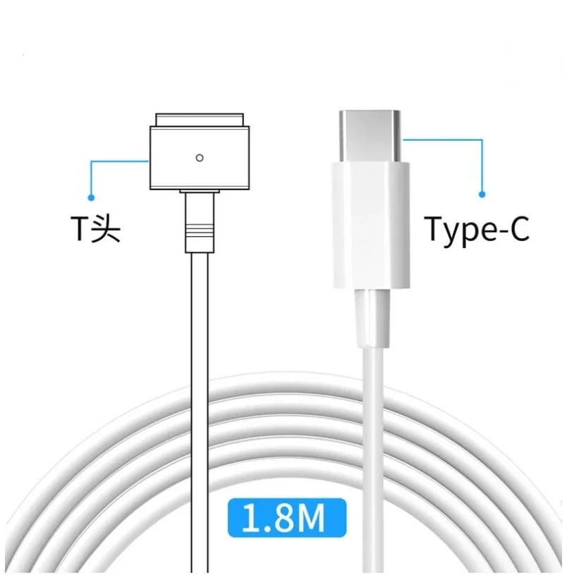 Type C To for Magsafe 2 Charging Cable 65W For 18.5V-20V 3.25A PD Fast Charging Compatible for MacBook 1.8m