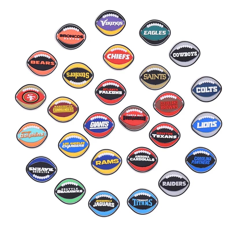 pvc Football detachable shoe buckle charms accessories decorations for sandals sneaker clog wristbands for funs member gift