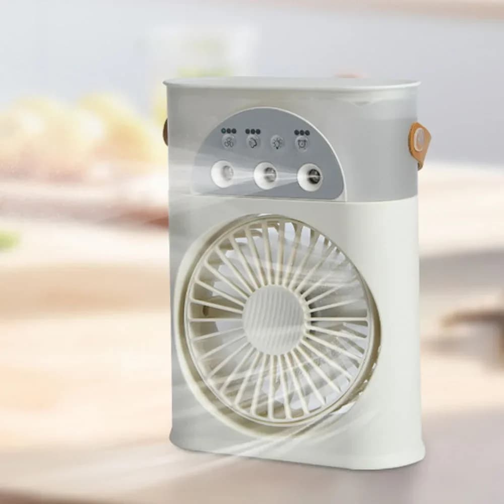 USB Interface 3-Hole Spray Humidification Refrigeration Air Conditioner Portable Desktop Mini Electric Fan