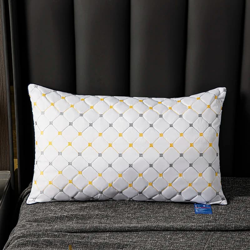 1pc Soft and Supportive White Pillow, Simple Polyester Rectangular Neck Pillow for Home and Hotel,18.9x29.13In