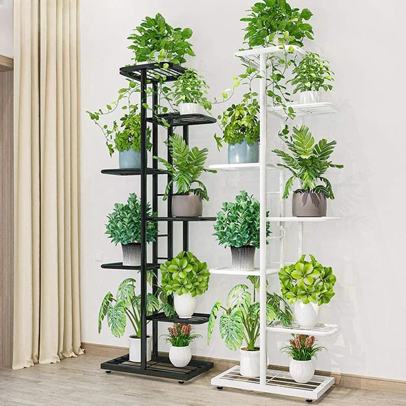 5/6/7 Layers Plant Shelves Iron Flower Stand Pots Display Tray Stand for Flowers Plant Pot Holder Home Balcony Garden Decoration