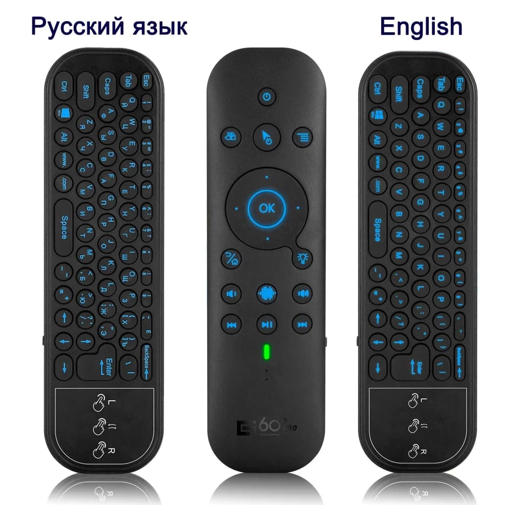 2.4G BT5.0 Dual Mode Air Mouse IR Learning New G60S Pro BT Wireless Voice Remote Control  With Backlit Light For Android TV Box