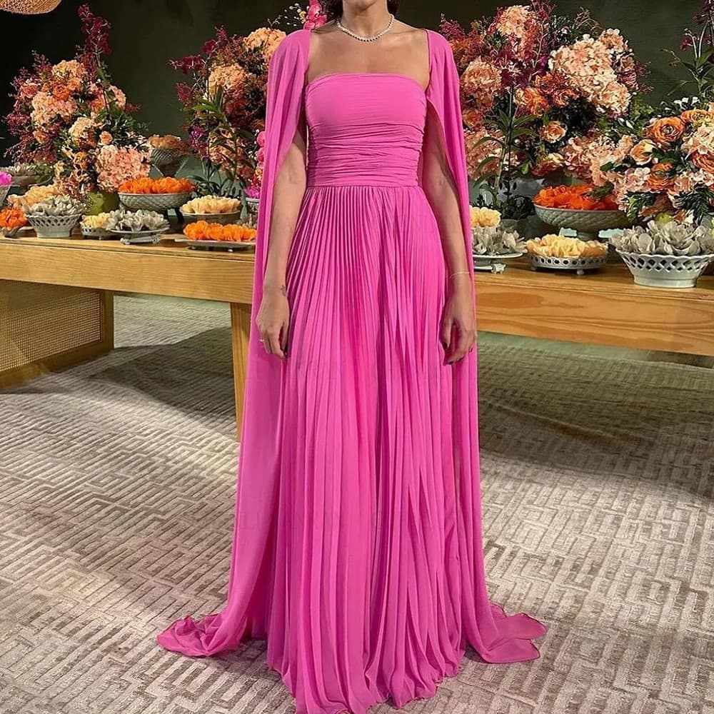 Pleat Chiffon Formal Occasion Dresses 2024 High Quality A-line Ball Gowns Customized Simple Evening Party Gown فساتين الحفلات