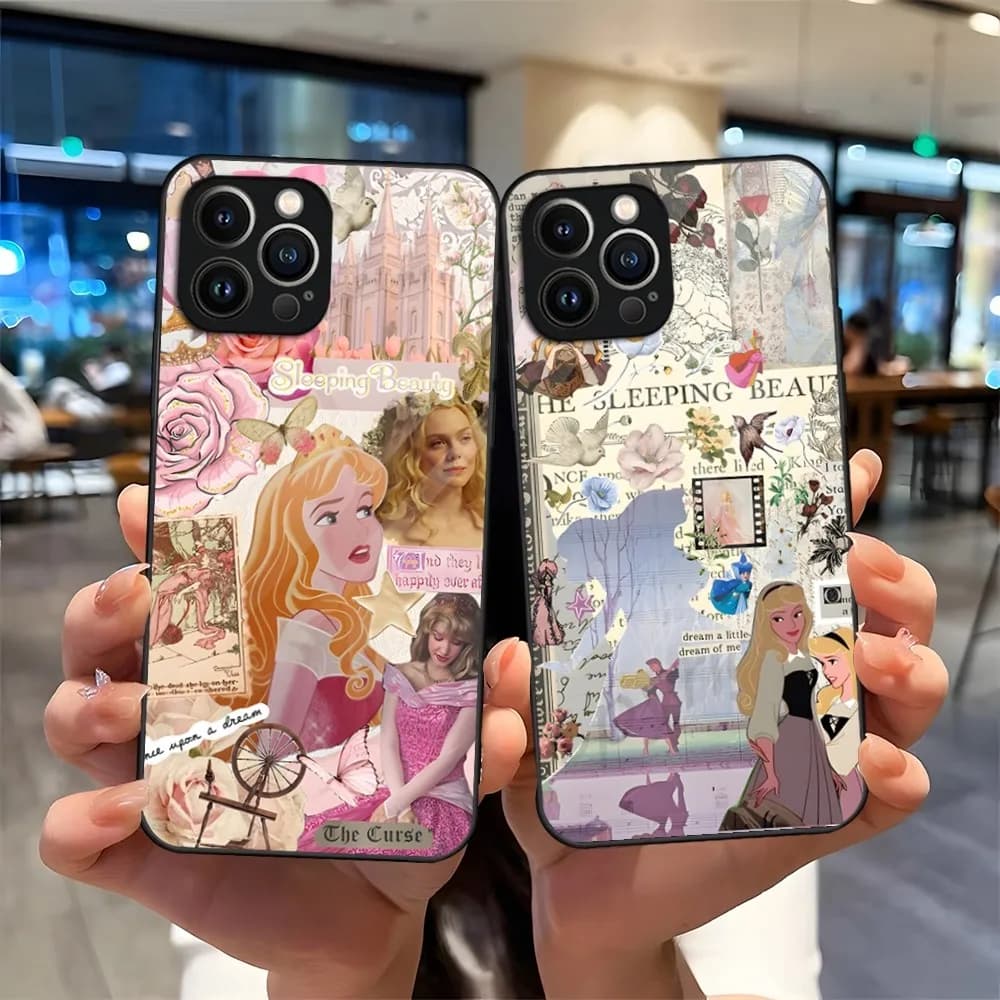 Princess Aurora Phone Case For iPhone 13 15 14 12 11 Pro XS Max Plus Mini X XR 8 7 6s SE2020 Tempered Glass Coque