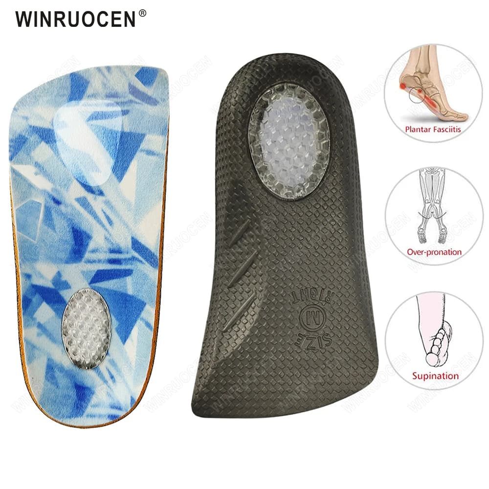 EVA 3/4 Half Arch Support Orthopedic Shoes Insoles For Plantar Fasciitis Men Women Relief Heel Spur Pain Shoe Flat Feet Pads