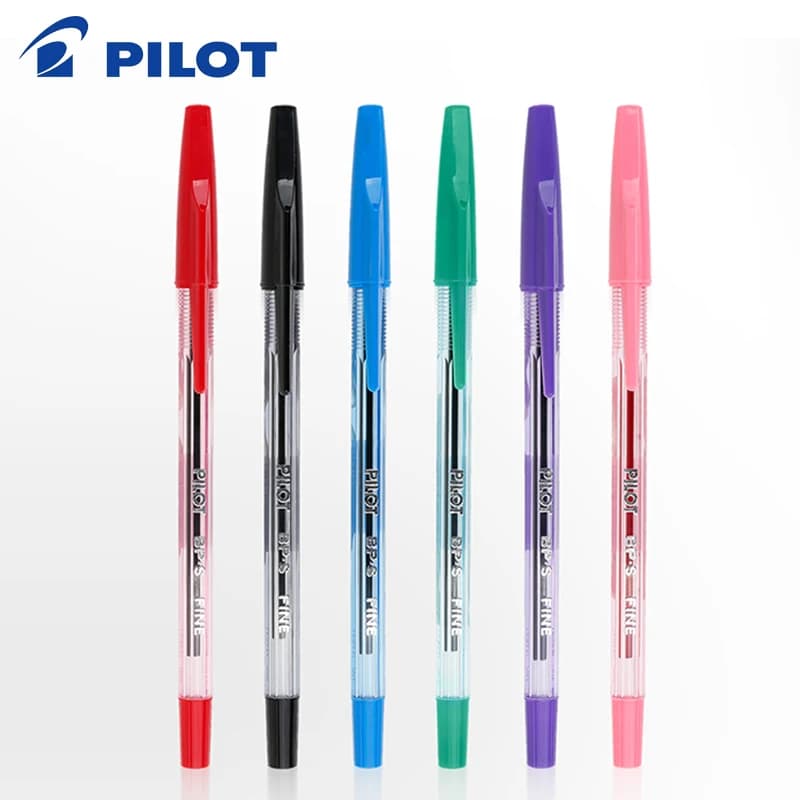 PILOT Japan Ballpoint Pen Student Office BP-S Color Oil Pen 0.7mm Classic Transparent Rod 6 Colors Optional Stationery Cute Pen
