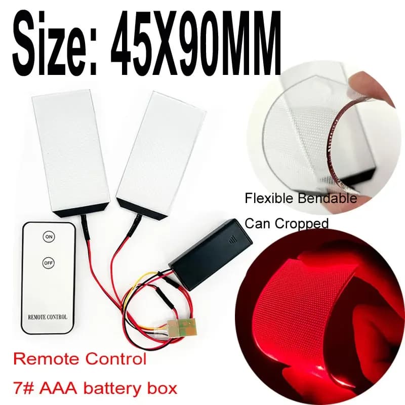 45x90mm Flexible Bendable LED Eye Light for ACG Halloween Modified Helmets Masks Eye Cosplay Accessories Remote Control Sensing