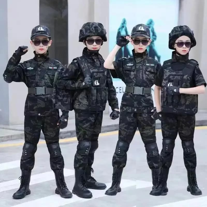 New Children's Special Forces Combat Uniform New Camouflage Training Suit Black Eagle Camouflage Suit Performance Suit
