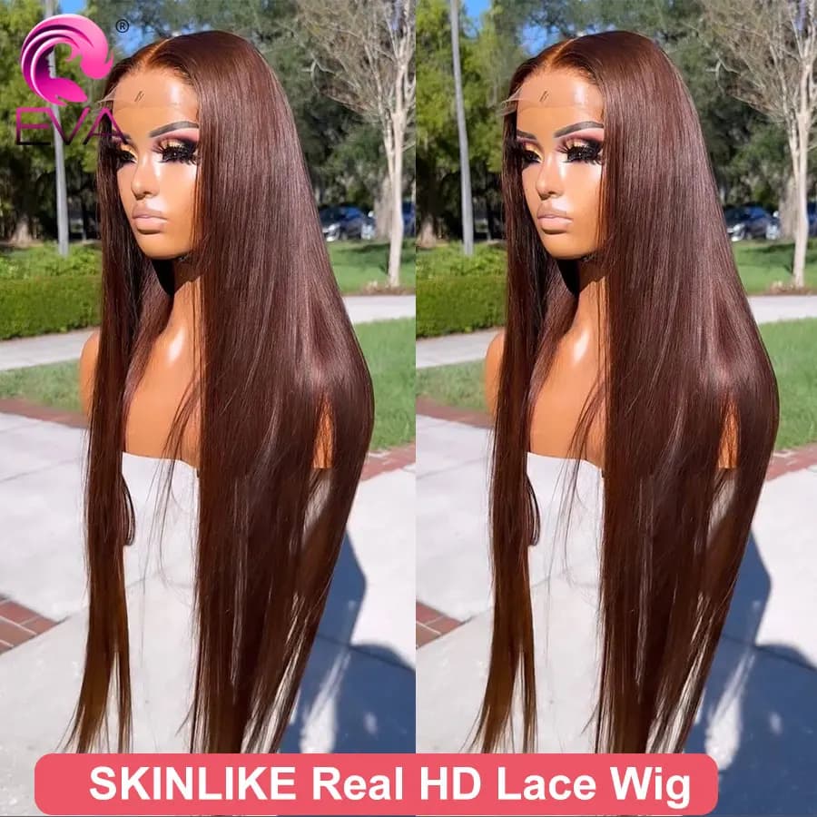 Eva Hair Brown Sugar HD 5x5 Lace Closure Wig 250% Glueless Wear Go Wig 13x6 Full Frontal HD Lace Wig Pre Plucked Straight Wigs