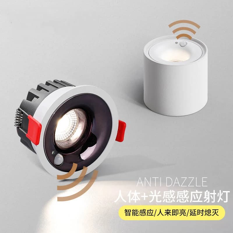 Surface Mounted PIR Motion Sensor Ceiling Downlight Anti-Glare COB Spotlight Study Living Room Bedroom Corridor Aisle Spot Lamp