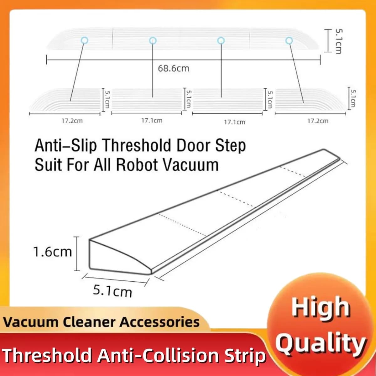 Anti-Slip Threshold Door Step Ramp Kit for inteligent Robot Vacuum Cleaner Lightweight TPE Ramp for Wheelchairs