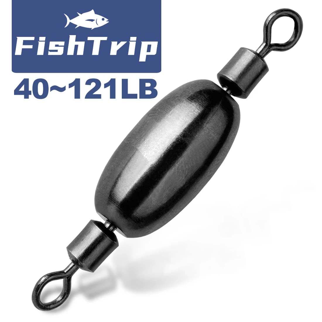 FishTrip 1~10Pcs Fishing Weight Sinkers with Rolling Swivel Stainless Steel for Drop & Bottom, Fishing Line & Lure Connect