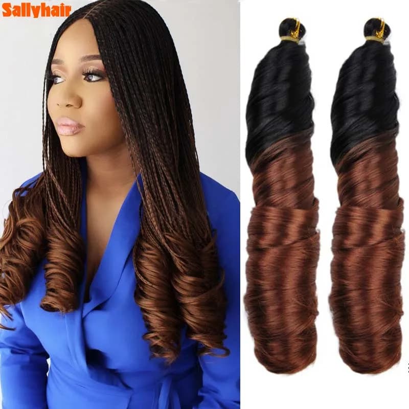 SallyHair Synthetic French Curly Braiding Hair 14Inch 150g Loose wave Curly Pre Stretched Spiral Curls Braiding Hair Extensions