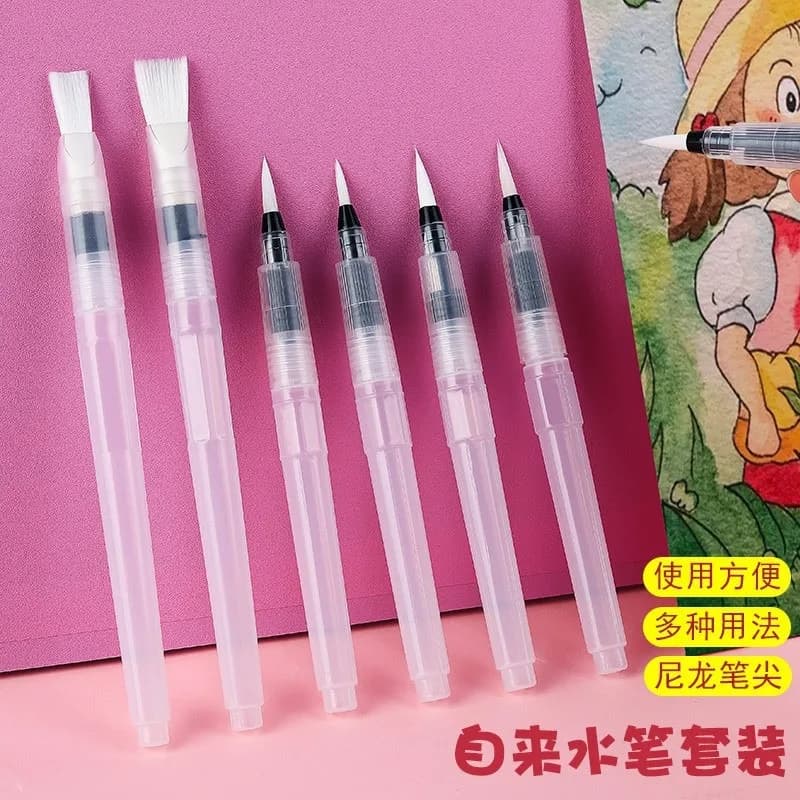 Tap Water Pen Set Solid Watercolor Pigment Pen Beginners Refillable Soft Head Water Storage Hand-Painted Paint Brush Portablees