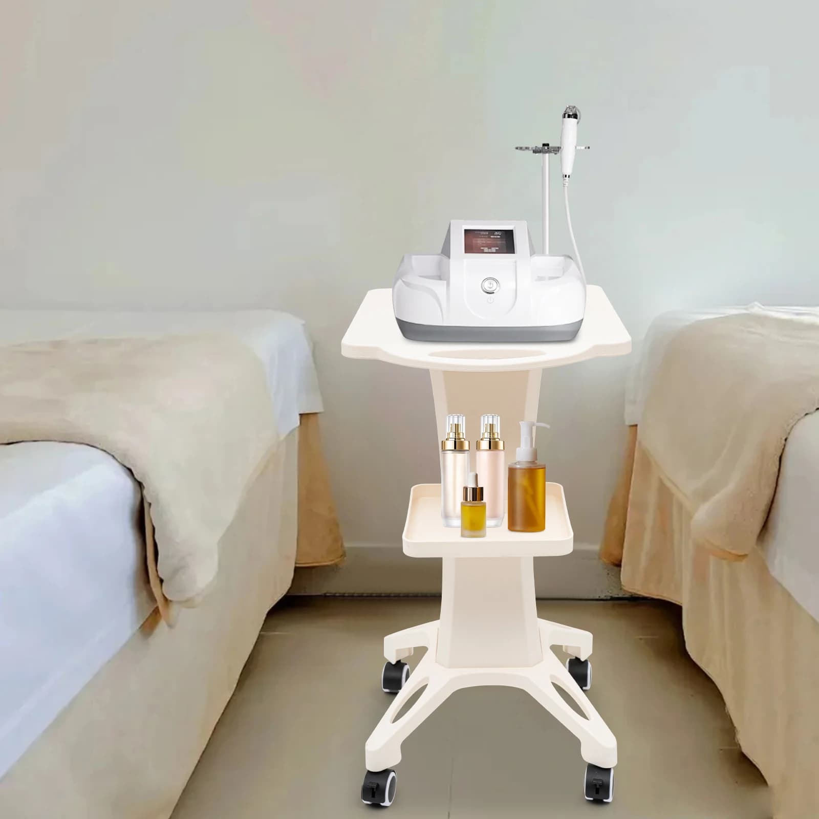 Rolling Trolley Cart Beauty Salon SPA Stand Pedestal Silent Wheel Equipment Stand