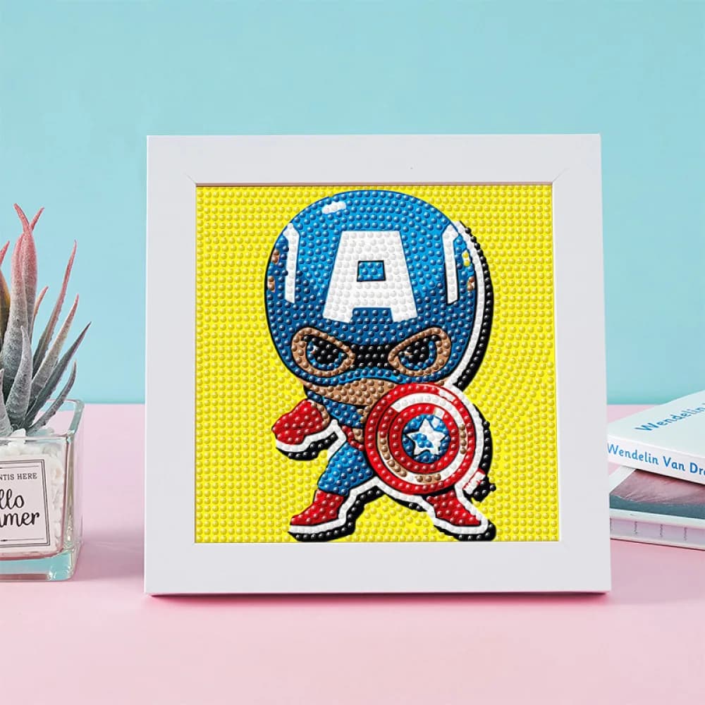 Captain America Diamond Stickers Handmade DIY Children's Gifts Spider-Man Cartoon Marvel Diamond Stickers
