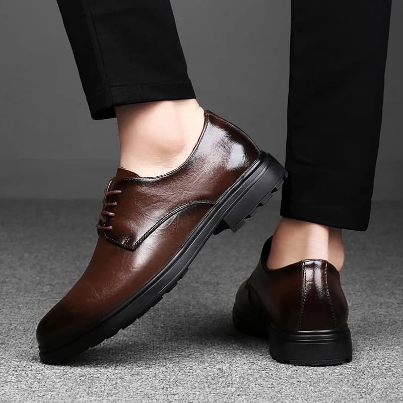 New casual business men's shoes Genuine leather minimalist quality style Daily office leisure outdoor party shoes Size 38-47