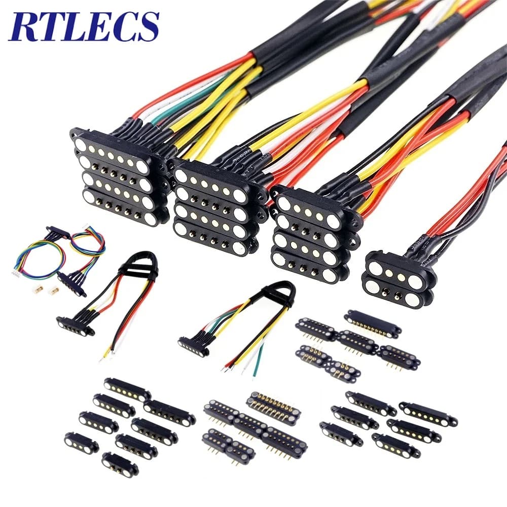 1/3/5 Pair Spring Loaded Male Female 2.54 MM Pitch 2P 3 4 5 6 7 8 9 Pole Through Holes PCB BTB Connector 2A DC Magnetic Pogo Pin