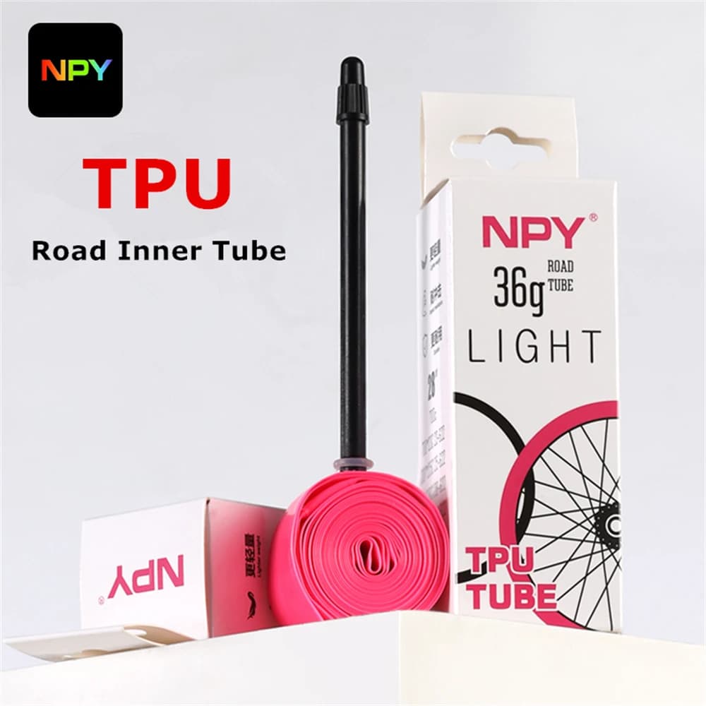 NPY light 36g Tpu Bike Inner Tube 700C X18 25 28 32 35 37 40 Road Bicycle TPU Material Tire 65mm Length French Valve