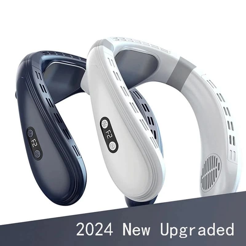 2024 New Neck Air Conditioner Portable Neck Fan Rechargeable Semiconductor Cooling Bladeless Fan Wearable Cooler multi purpose