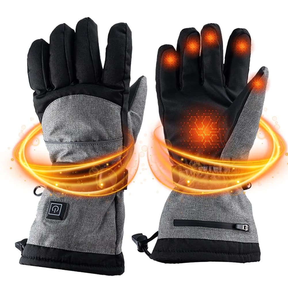Electric Heated Gloves Electric Heating Mittens Waterproof Touch Screen Smart Heating Gloves Battery Operated for Skiing Riding