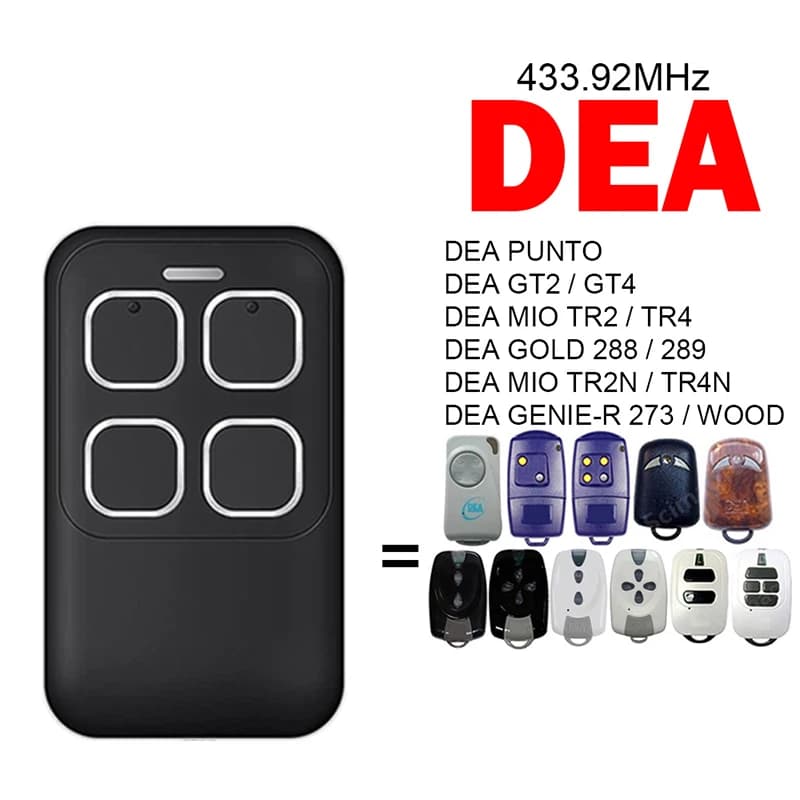 For DEA GT4 GT2 MIO TR2 TR4 TR2N TR4N GOLD GENIE-R PUNTO Garage Door Opener 433.92MHz  Replace DEA Remote Control Transmitter