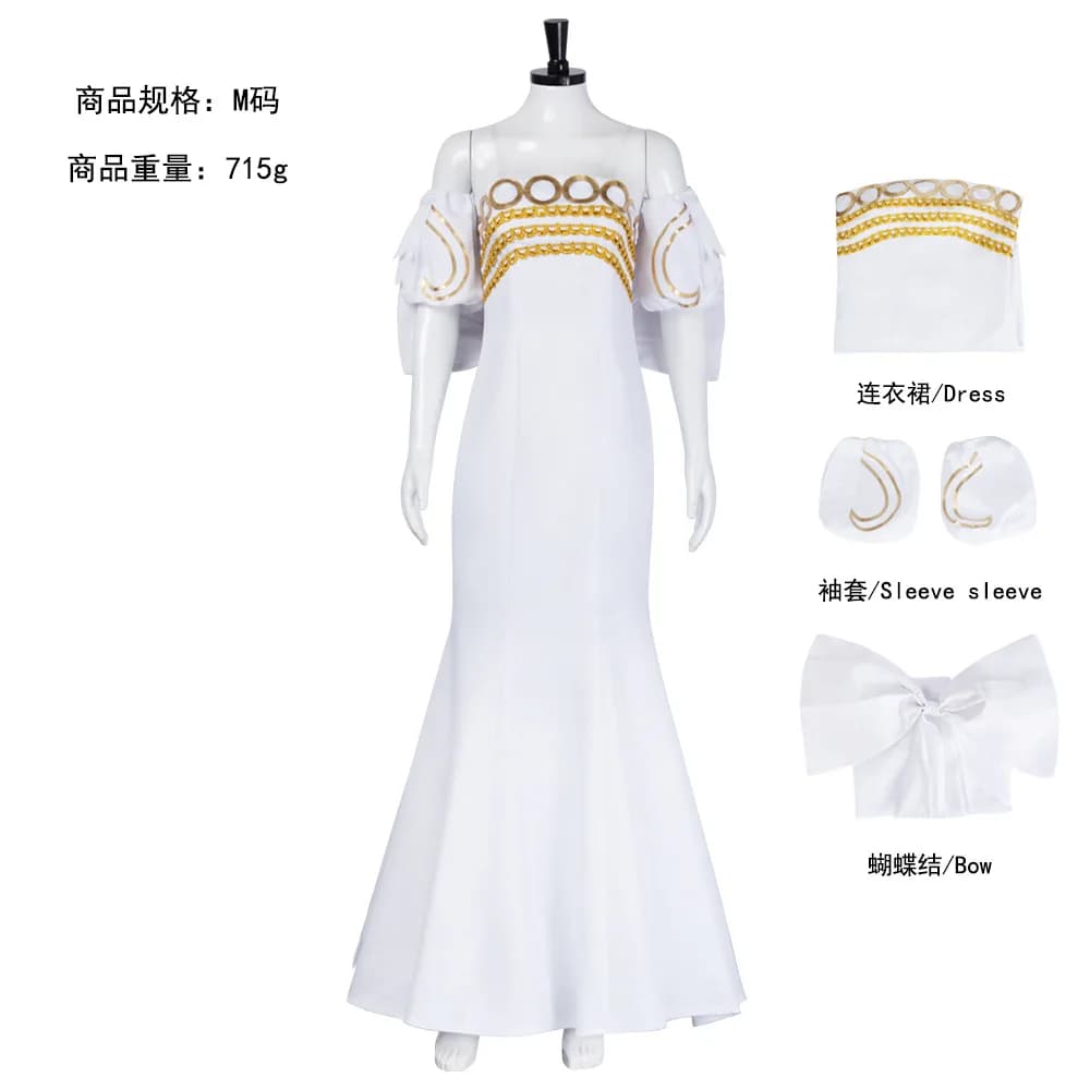 Anime Pretty Guardian Tranquility Cosplay Costume White Dress Girl Halloween Carnival Cosplay Customized Clothes