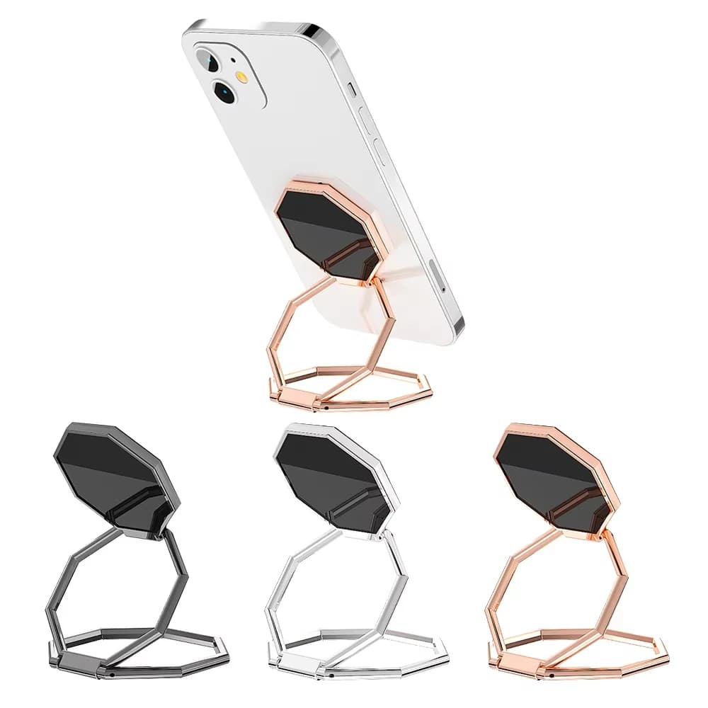 360 Rotation Phone Ring Holder Metal Finger Kickstand Rotation Magnetic Foldable Desktop Stand Ultra Thin Smartphone Bracket