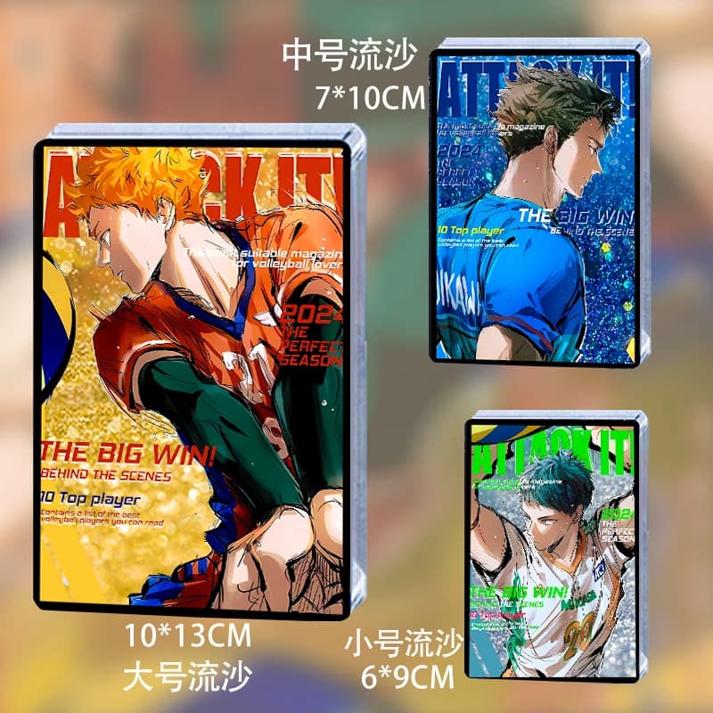 Haikyuu!! Shoyo Hinata Tobio Kageyama Kei Tsukishima Coosplay Quicksand Mahjong  Card Brick Desktop Ornament Table Decoration